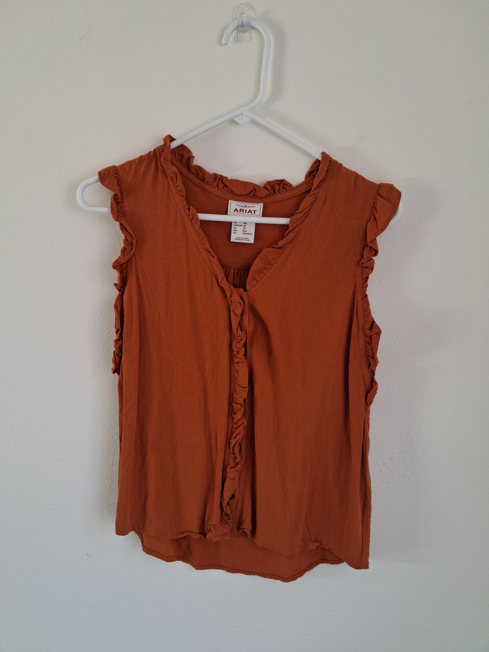Ariat Jordan Top Sleeveless Button Up Shirt XS Womans